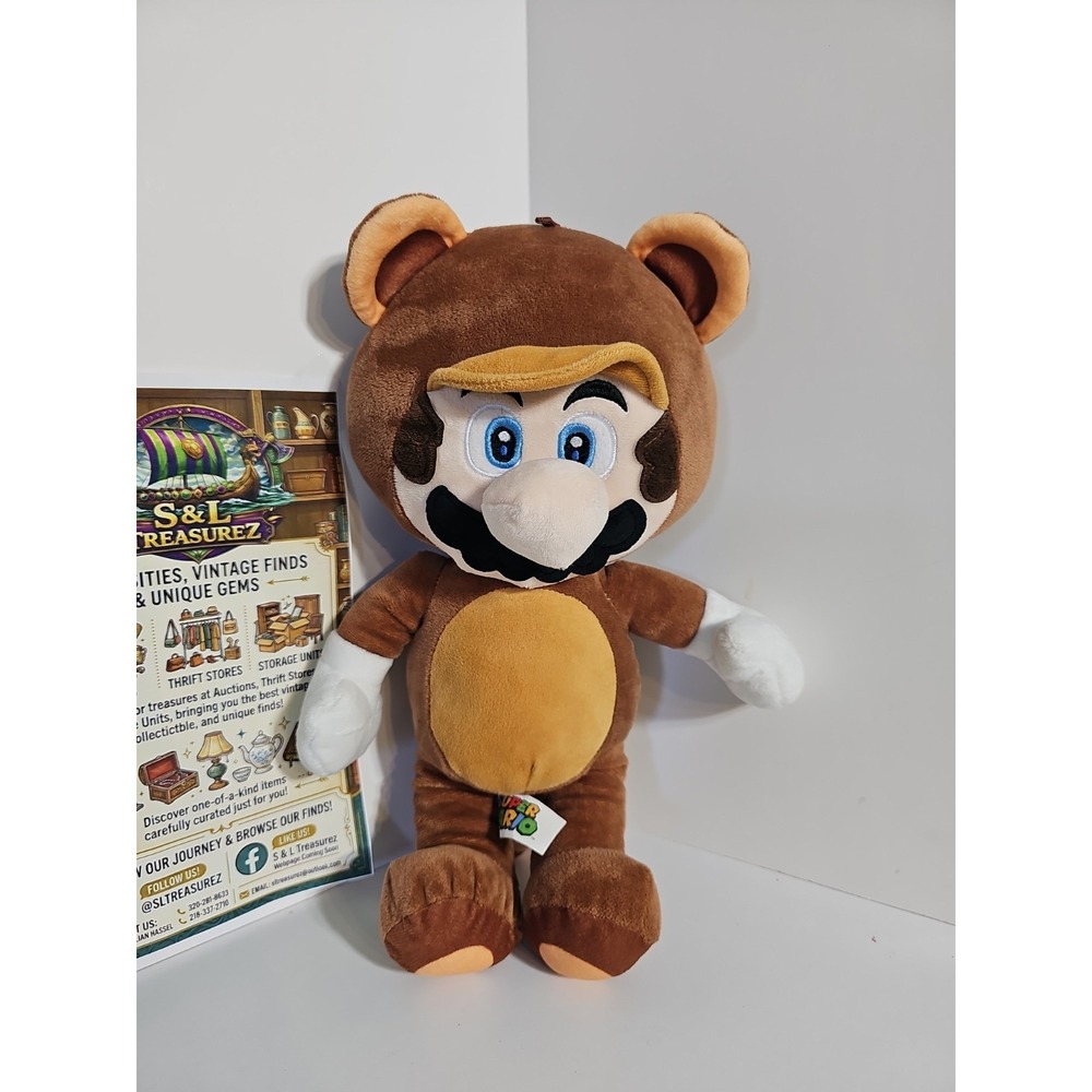 Nintendo Super Mario 15‎ Inch Character Plush. Tanooki. New Official Toy Soft